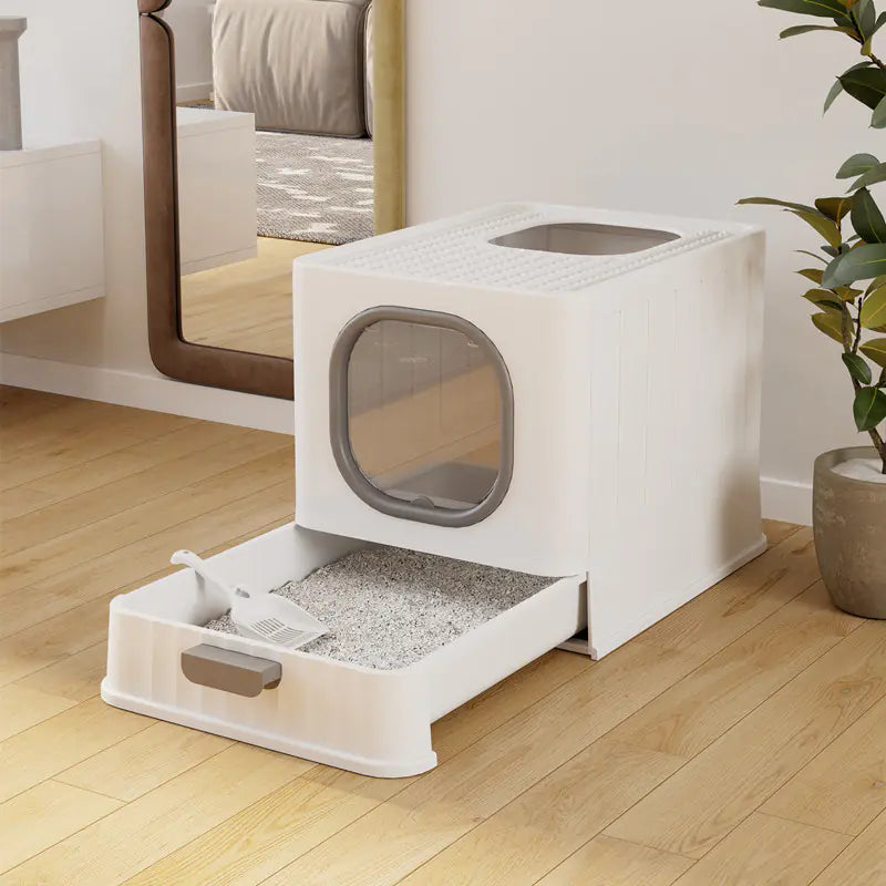 Folding Enclosed Cat Litter Box