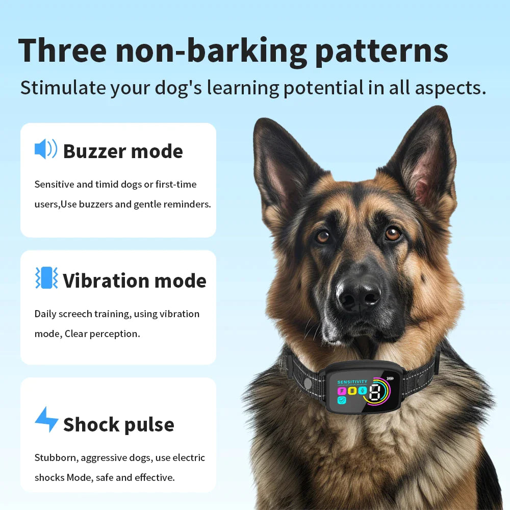 Rechargeable Smart Anti-Bark Collar with HD Display