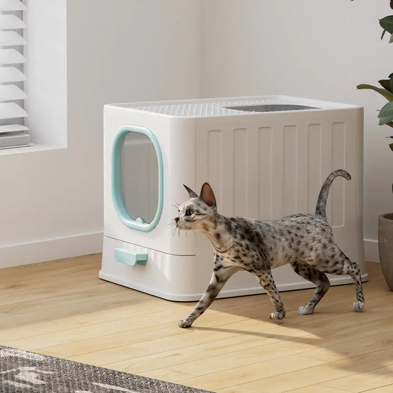 Folding Enclosed Cat Litter Box